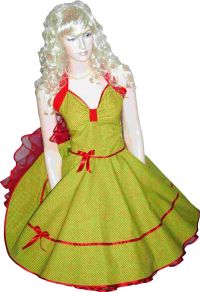 petticoat dress Sandy green-yellow-red