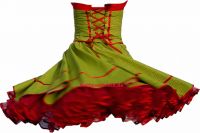petticoat dress Sandy green-yellow-red