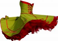 petticoat dress Sandy green-yellow-red