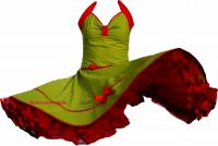 petticoat dress Sandy green-yellow-red