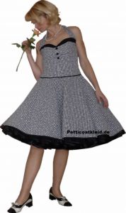 Corsagedress white-black vichykaro