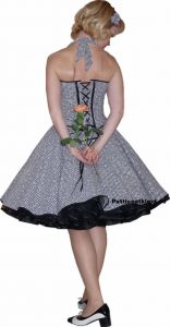 Corsagedress white-black vichykaro