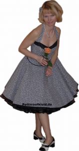 Corsagedress white-black vichykaro