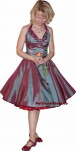 Taftdress red green shiny