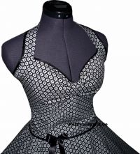 Retrodress 2 black white flowers