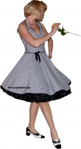 Retrodress 2 black white flowers