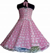 50th Corsagedress rose white polka dots