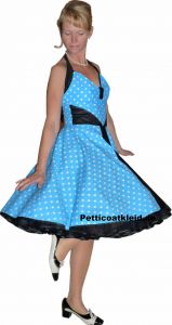 vintagedress 2 turquoise - little white  Dots black bearers