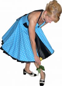 vintagedress 2 turquoise - little white  Dots black bearers