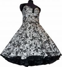 Cocktaildress black roses to petticoat