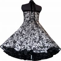 Cocktaildress black roses to petticoat
