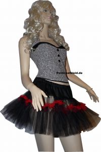Hot sexy short black ruffle petticoat red modell 1