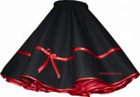 black skirt with red satinribbon