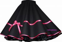black skirt with pink  satinribbon