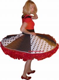 Danceskirt black white  with dots Model2