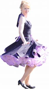 dress - Rockabilly2  black and purple small polka dots