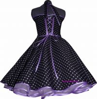 dress - Rockabilly2  black and purple small polka dots