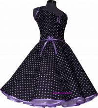 dress - Rockabilly2  black and purple small polka dots