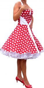 vintagedress 2 red - little white  Dots white bearers