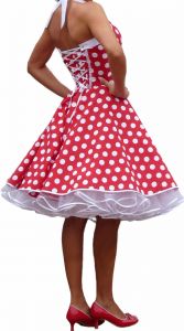 vintagedress 2 red - little white  Dots white bearers