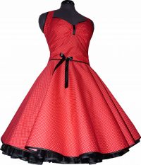 dress - Rockabilly red with white very small polka dots