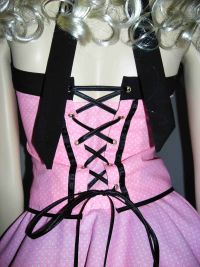 Dress Rockabilly 2 in 1: rose - small white polka dots and blac