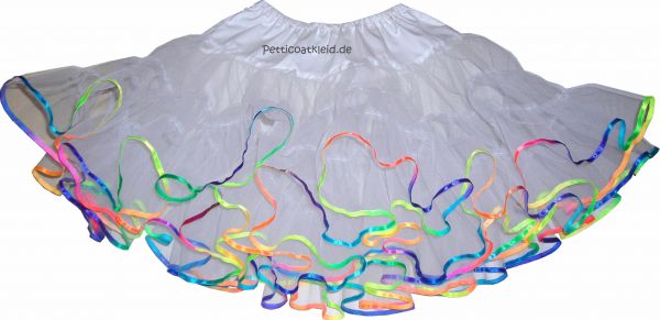 Petticoat wei&szlig; im exotischen Farbenspiel