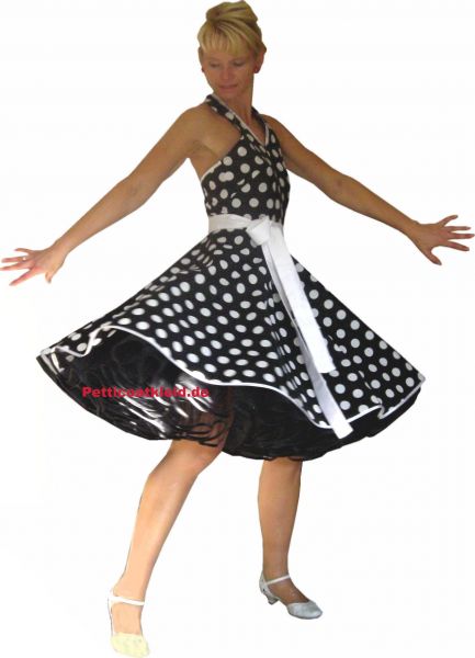 Retrokleid schwarz wei&szlig;e gro&szlig;e Punkte