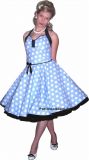 Two-in-one dress Rockabilly dress big Polka Dots lightblue - whi