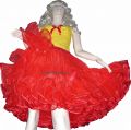 Shiny chiffon petticoat red