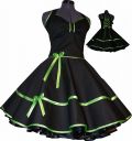 Elegantes  Rockabillykleid schwarz mit wei�em Akzent - Modell 5