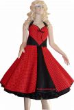 vintagedress red - little black Dots