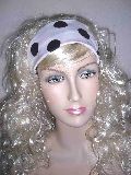 hairbands white-black polka dots