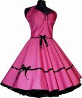 Kleid Rockabilly 2 pink kleine wei�e Punkte