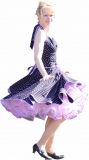 Kleid Rockabilly 2 schwarz kleine fliederfarbene Punkte