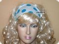 hairtape white - torquoise polka dots