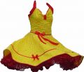 dress Sandy yellow with red flowers