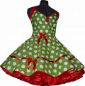 two-in-one dress  - Rockabilly polka dots lightgreen-white