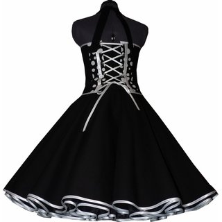 Petticoat Kleid schwarz Vintage Dekoltee weie Punkte