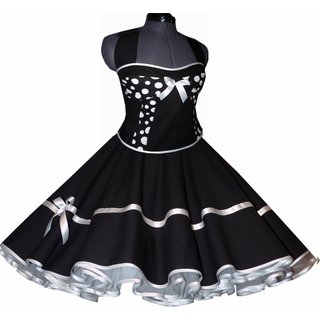 Petticoat Kleid schwarz Vintage Dekoltee weie Punkte