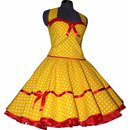 Punkte Petticoat Kleid Korsage gelb weie Punkte rot...