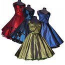 Taftkleid 50er Jahre zum Petticoat groe Farbwahl 2 Modelle