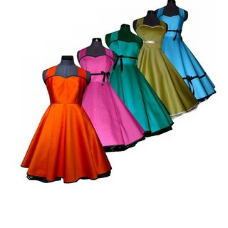 Tanzkleid zum Petticoat glnzend einfarbig mit Farbwahl