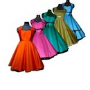 Tanzkleid zum Petticoat glnzend einfarbig mit Farbwahl