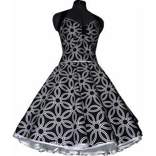 50er Jahre Petticoatkleid schwarz weie Kreise Vintage