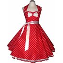 Tanzkleid 50er Jahre zum Petticoat rot weie Punkte