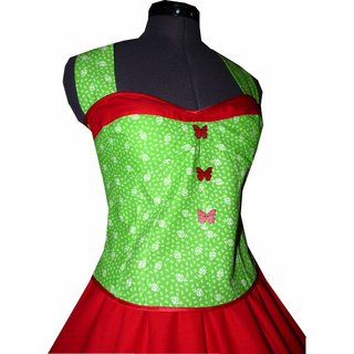  Tanzkleid im 50er Stil zum Petticoat grn rot mit kleinen Rschen 40
