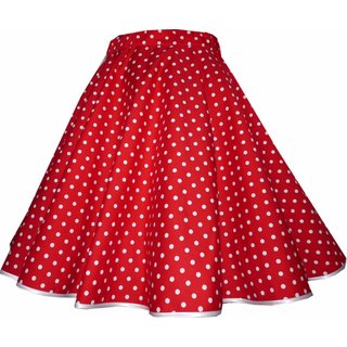 Tellerrock zum Petticoat rot  kleine weie Punkte