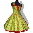 Tanzkleid der 50er zum Petticoat grn kleine rote Blumen...