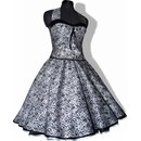 Kleid zum Petticoat wei schwarze abstrakte Punkte zur...